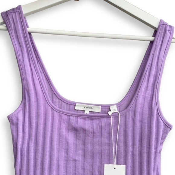Vince Ribbed Tank Top M Purple Square Neck Shirt SOLD - Picture 5 of 13